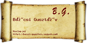 Bécsi Gusztáv névjegykártya