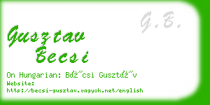 gusztav becsi business card